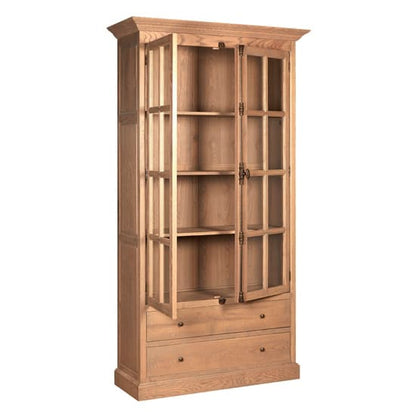 Lyox Wodoen 2 Doors 2 Drawers Display Cabinet In Natural