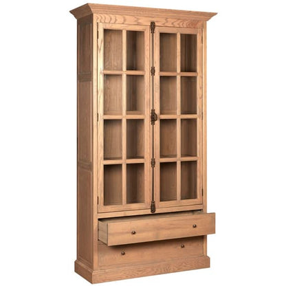 Lyox Wodoen 2 Doors 2 Drawers Display Cabinet In Natural