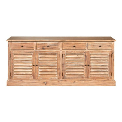 Lyox Wooden 4 Doors 4 Drawers Sideboard In Burnt Whitewash Oak