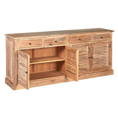 Lyox Wooden 4 Doors 4 Drawers Sideboard In Burnt Whitewash Oak