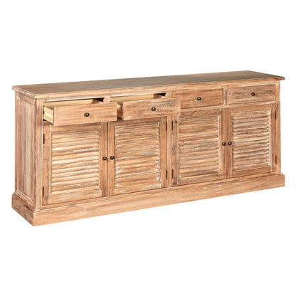 Lyox Wooden 4 Doors 4 Drawers Sideboard In Burnt Whitewash Oak