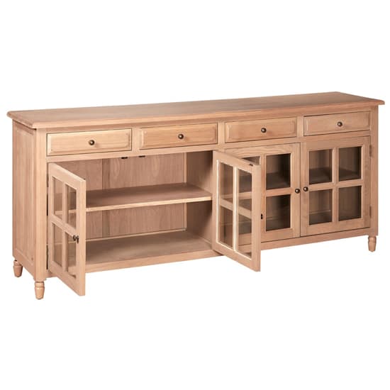 Lyox Wooden 4 Doors 4 Drawers Sideboard In Natural