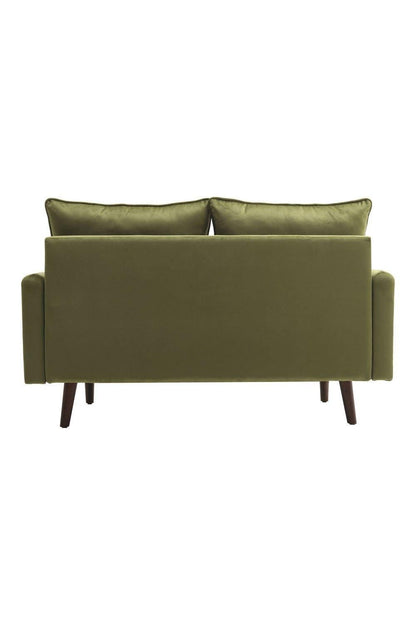 2 Seater Green Velvet Fabric Upholstered Sofa for Living Room