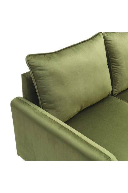 2 Seater Green Velvet Fabric Upholstered Sofa for Living Room