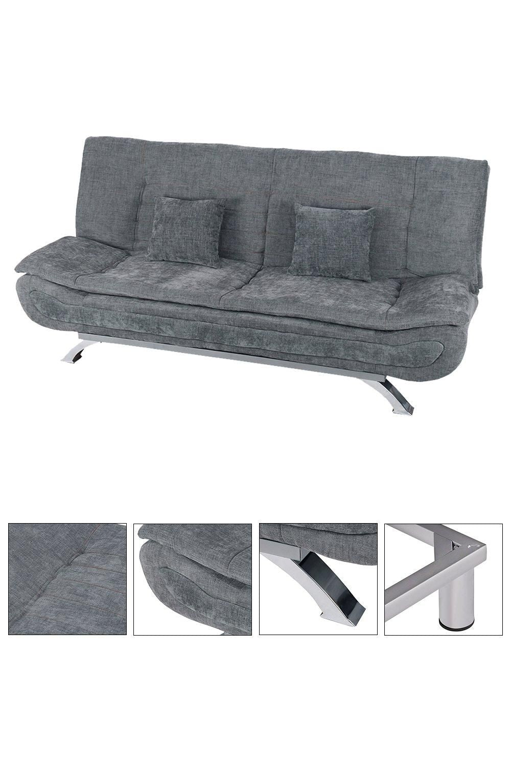 2 Seater Linen Fabric Click-Clack Convertibles Sofabed