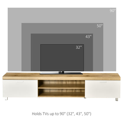 HOMCOM odern TV unit Cabinet Entertainment Centre for TVs up to 90" w/ Cabinet Shelf for Living room Bedroom