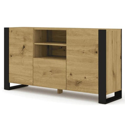 Macon Wooden Sideboard With 3 Doors In Artisan Oak