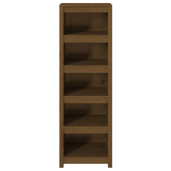 Honey Brown Solid Pine Wood 5-Tier Bookshelf for Home and Office Storage