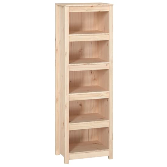 Natural Solid Pine Wood 5-Tier Bookshelf for Home and Office Storage