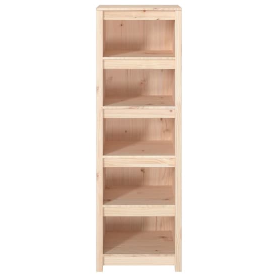 Natural Solid Pine Wood 5-Tier Bookshelf for Home and Office Storage