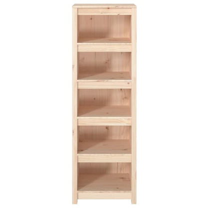 Natural Solid Pine Wood 5-Tier Bookshelf for Home and Office Storage