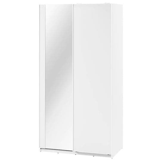 120cm White Sliding Door Wardrobe with LED Lighting and Ample Storage