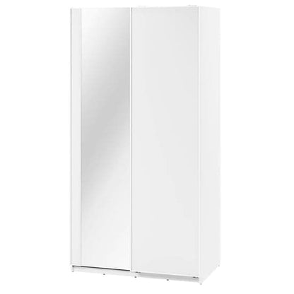 120cm White Sliding Door Wardrobe with LED Lighting and Ample Storage