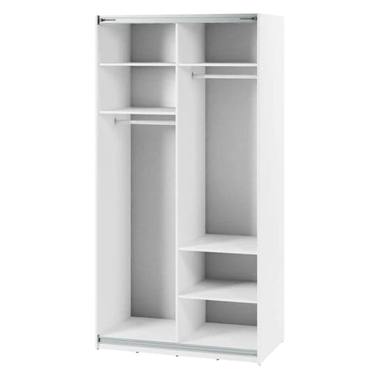 120cm White Sliding Door Wardrobe with LED Lighting and Ample Storage