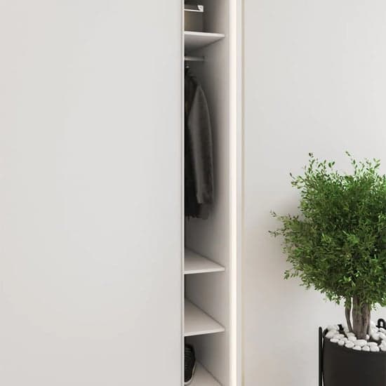 Madrid 250cm White Sliding Door Wardrobe with LED Lighting