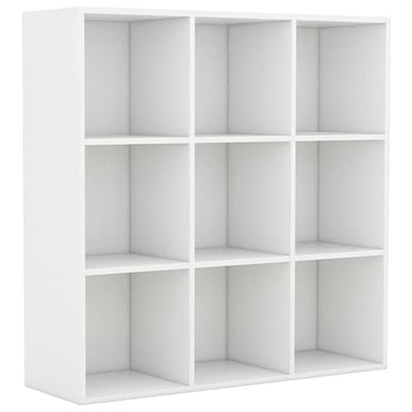 FURCO Magni White Wooden Bookcase with 9 Shelves for Home and Office Storage