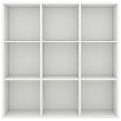 FURCO Magni White Wooden Bookcase with 9 Shelves for Home and Office Storage