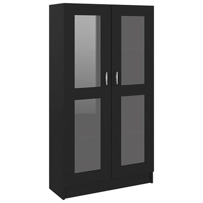 Maili Tall Wooden Display Cabinet With 2 Doors In Black