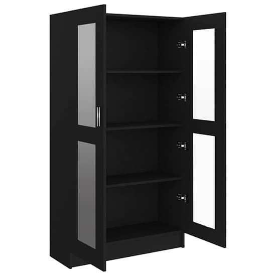 Maili Tall Wooden Display Cabinet With 2 Doors In Black