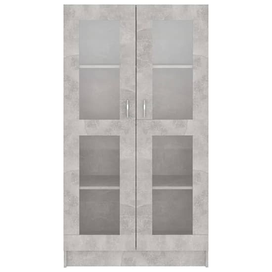 Maili Tall Wooden Display Cabinet With 2 Doors In Concrete Effect