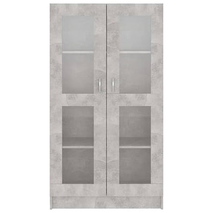 Maili Tall Wooden Display Cabinet With 2 Doors In Concrete Effect