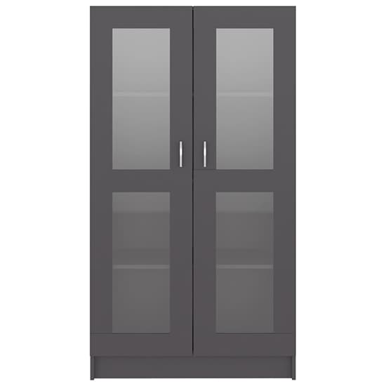 Maili Tall Wooden Display Cabinet With 2 Doors In Grey