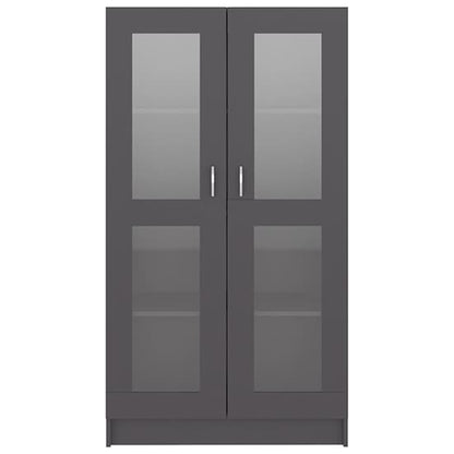 Maili Tall Wooden Display Cabinet With 2 Doors In Grey