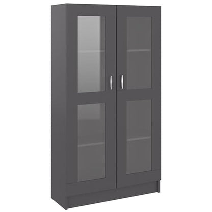 Maili Tall Wooden Display Cabinet With 2 Doors In Grey