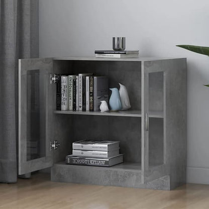 Maili Wooden Display Cabinet With 2 Doors In Concrete Effect