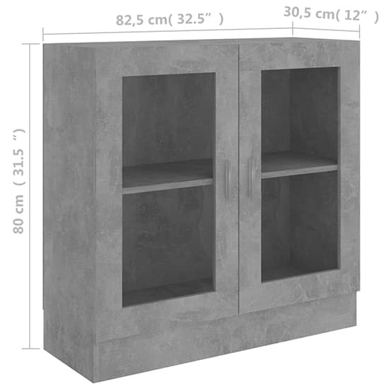 Maili Wooden Display Cabinet With 2 Doors In Concrete Effect