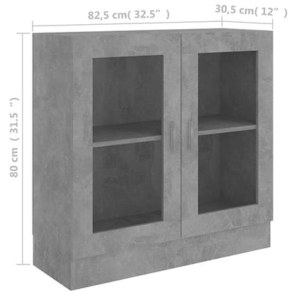 Maili Wooden Display Cabinet With 2 Doors In Concrete Effect