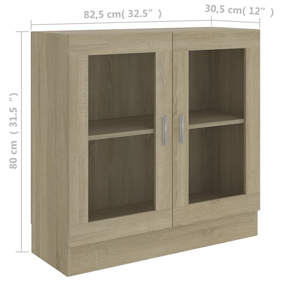 Maili Wooden Display Cabinet With 2 Doors In Sonoma Oak