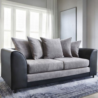 Linacre 3 Seater Sofa - Black and Charcoal Fabric