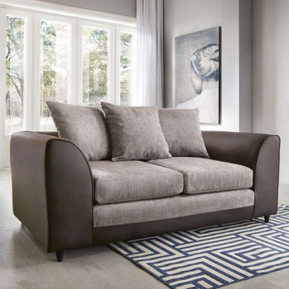 Linacre 2 Seater Sofa - Brown and Beige Fabric