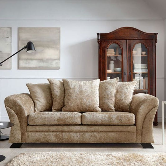 FURCO Lloyd 3-Seater Sofa in Brown Chenille Fabric - Luxurious Comfort and Modern Design