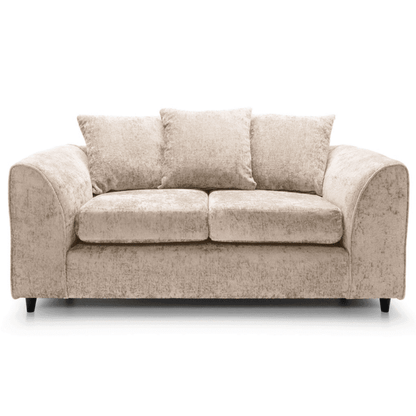 FURCO Gilliver Cream Chenille 2-Seater Sofa with Extra Comfort Cushions