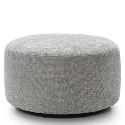 FURCO 360° Ash Grey Chenille Swivel Pouffe - Comfortable Footstool for Living Room