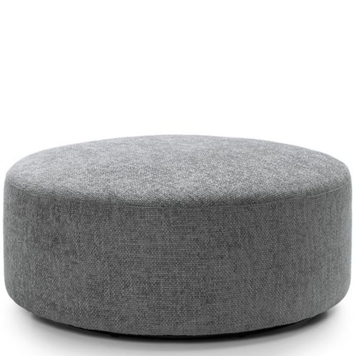 FURCO 360° Swivel Pouffe in Steel Grey - Comfortable Chenille Footstool for Living Room