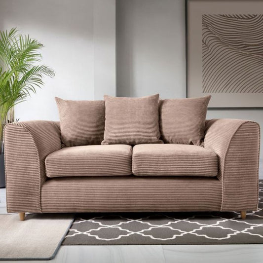 Jasmine Jumbo Cord 2 Seater Sofa - Brown Fabric