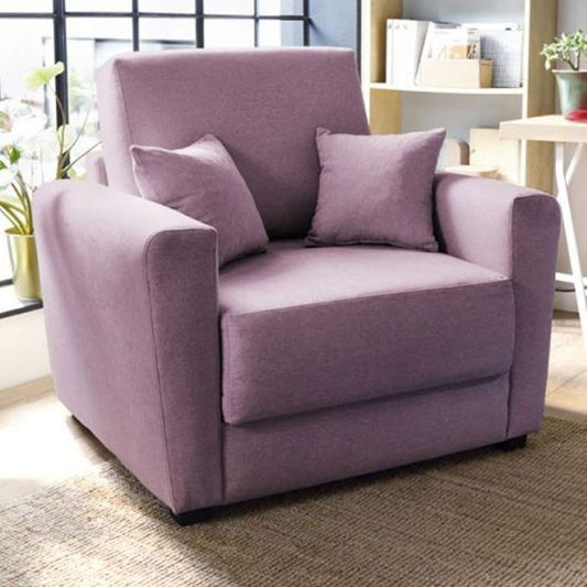 Alexander Armchair Velvet 1 Seater Sofabed - Pink Fabric