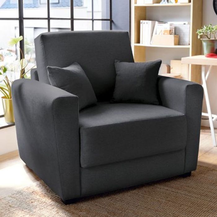 Alexander Armchair 1 Seater Sofabed - Black Fabric