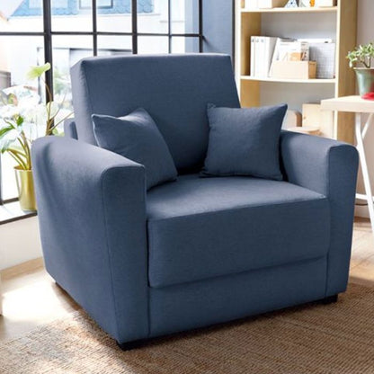 Alexander Armchair 1 Seater Sofabed - Dark Blue Fabric