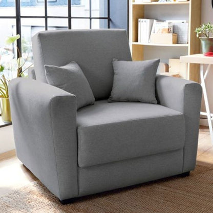 Alexander Armchair 1 Seater Sofabed - Cool Grey Fabric