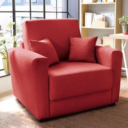 Alexander Armchair 1 Seater Sofabed - Red Fabric