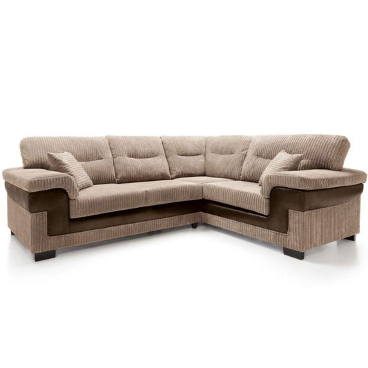 FURCO Nathaniel Right Arm Corner Sofa - Brown Fabric, Luxurious Comfort for Modern Living Rooms