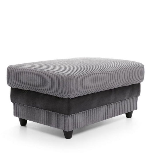 Nathaniel Footstool - Black and Grey Fabric