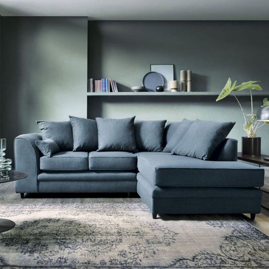 Charmaine Corner Sofa - Right Arm Teal Fabric