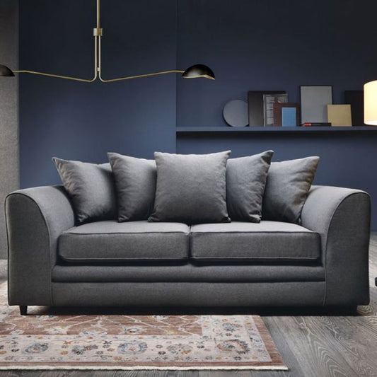 Charmaine 3 Seater Sofa - Dark Grey Fabric