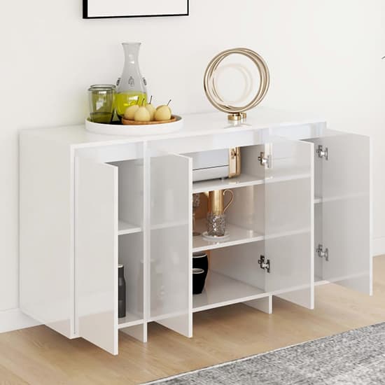 Maisa High Gloss Sideboard With 4 Doors In White