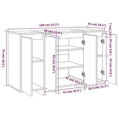 Maisa High Gloss Sideboard With 4 Doors In White